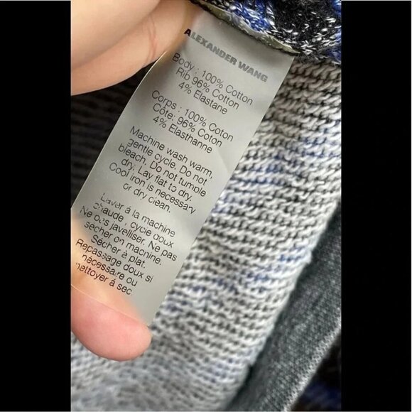 T By Alexander Wang Set Blue Striped Long Sleeve Sweatshirt and shorts XS - Picture 5 of 13